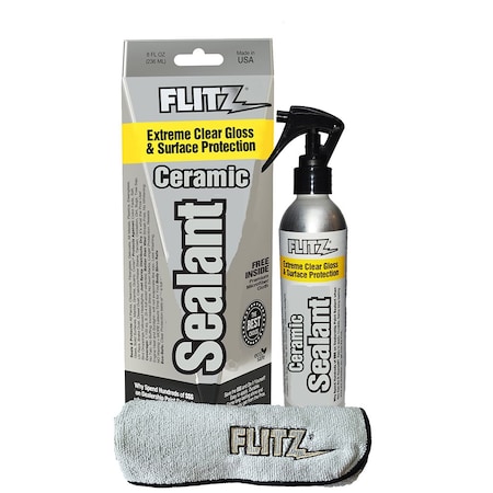 Flitz Flitz Ceramic Sealant Spray Bottle w/Microfiber Polishing Cloth - 236m CS 02908